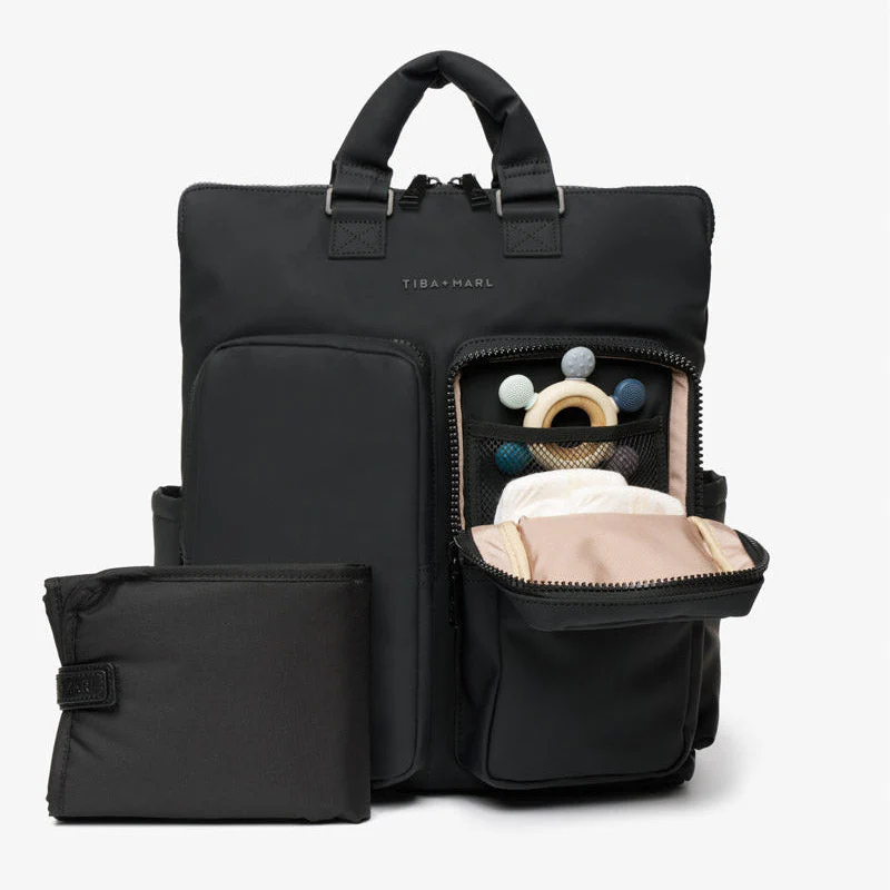 Ozzy Baby Change Tote and 2.0 Backpack (Matte Black) - Image 3