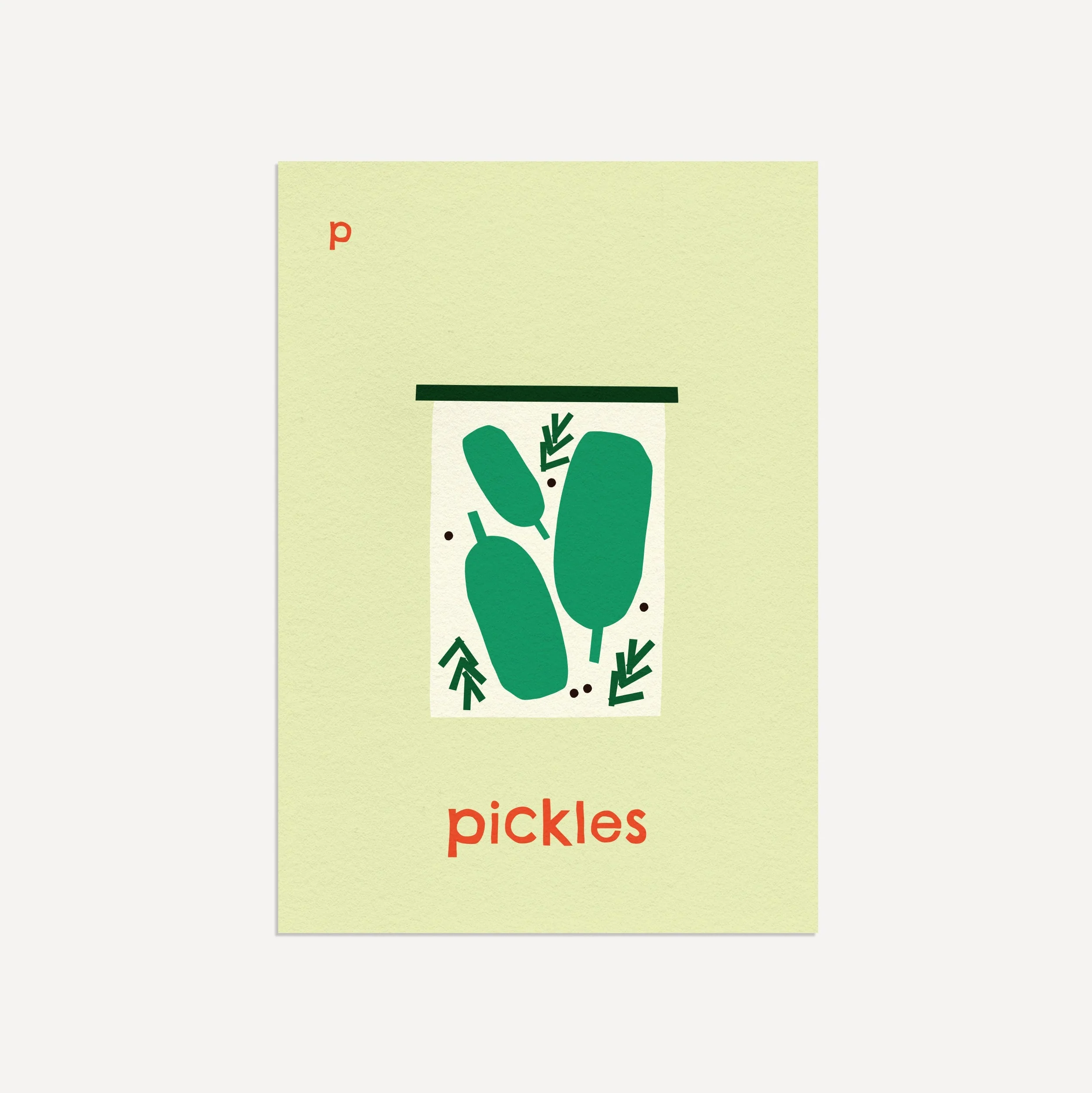 P for Pickles- Alphabet Art Print - Image 3