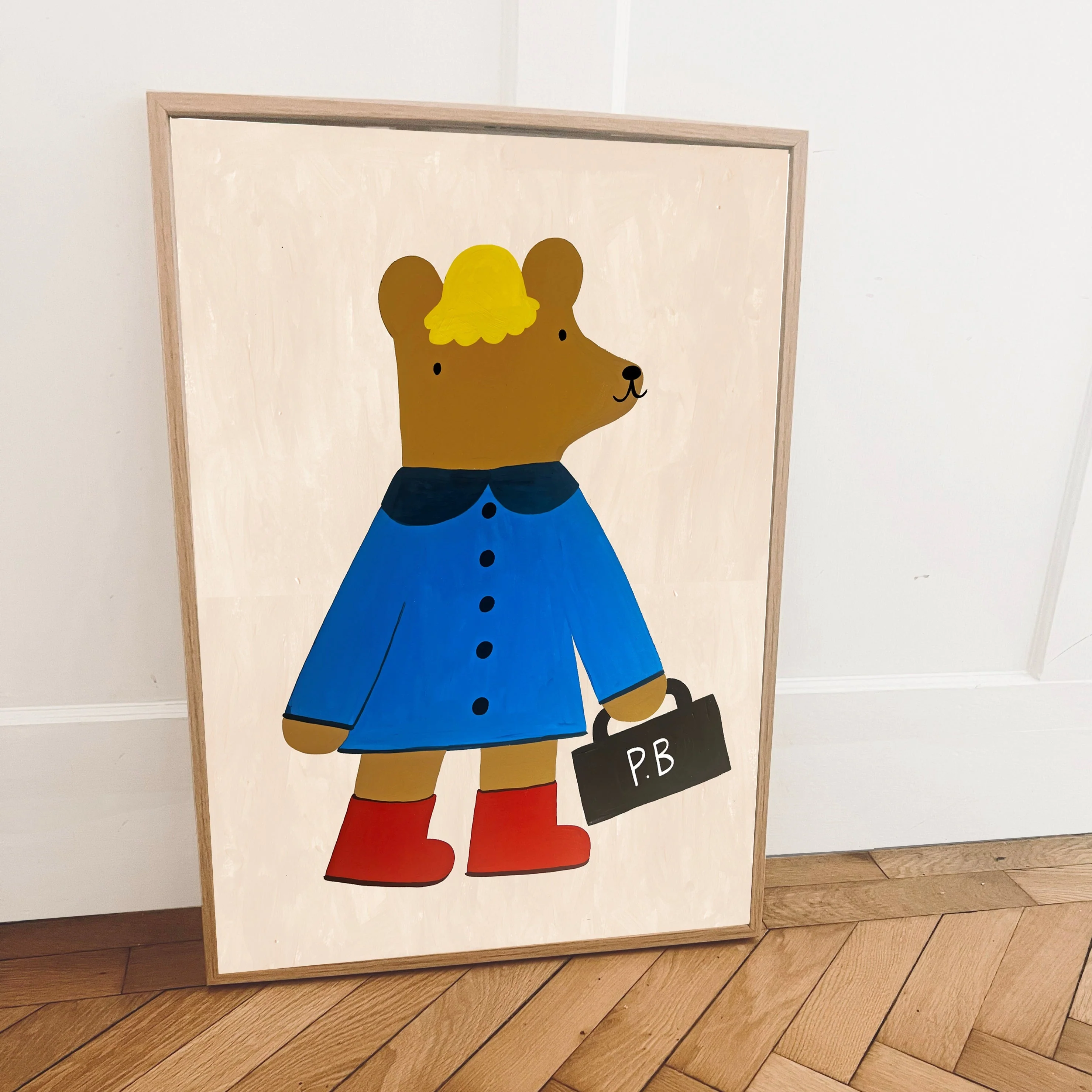 'Paddinton' Hand Painted Art Print