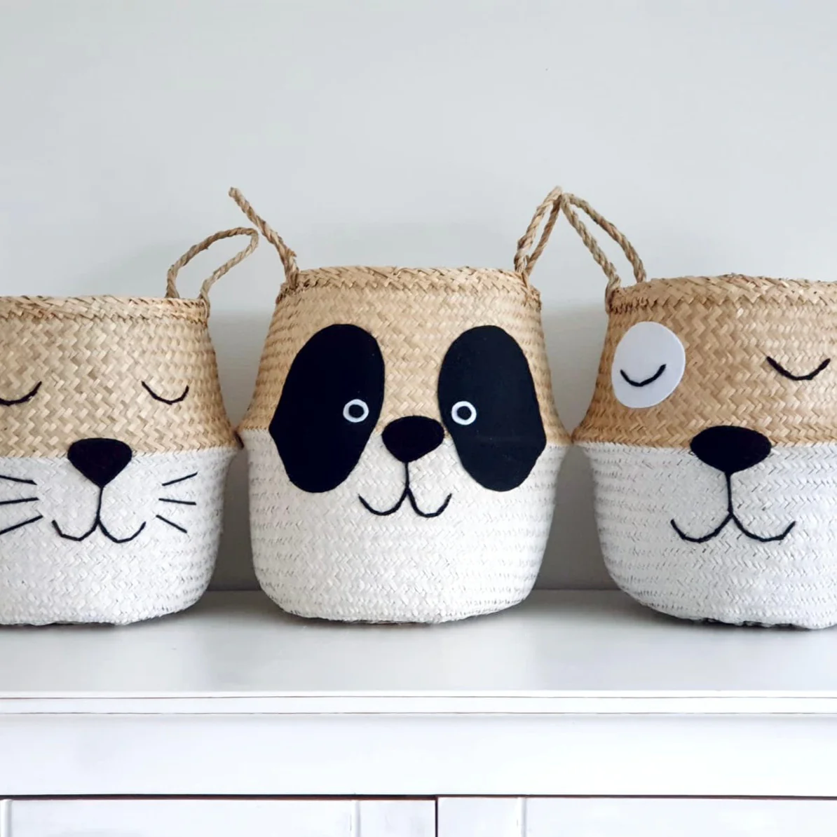 Panda Handwoven Storage Basket  (Large) - Image 2