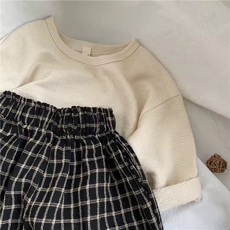 Paolo Plaid Check Oversize Trousers (Black) - Image 3