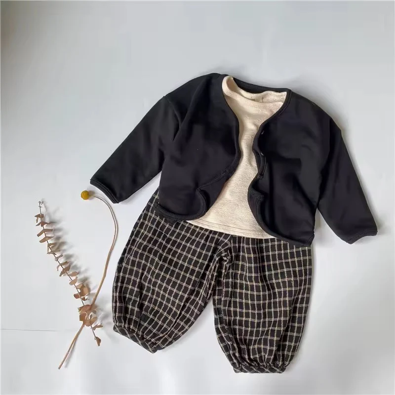 Paolo Plaid Check Oversize Trousers (Black) - Image 5