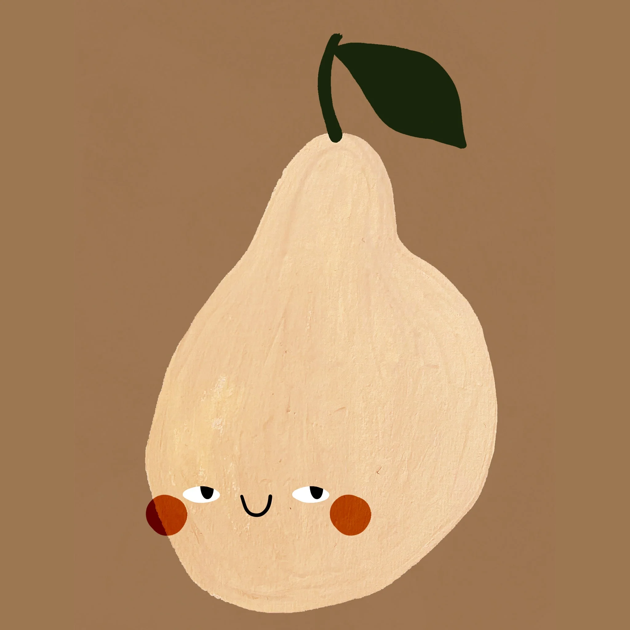 'Pear' Hand Painted Art Print - Image 2