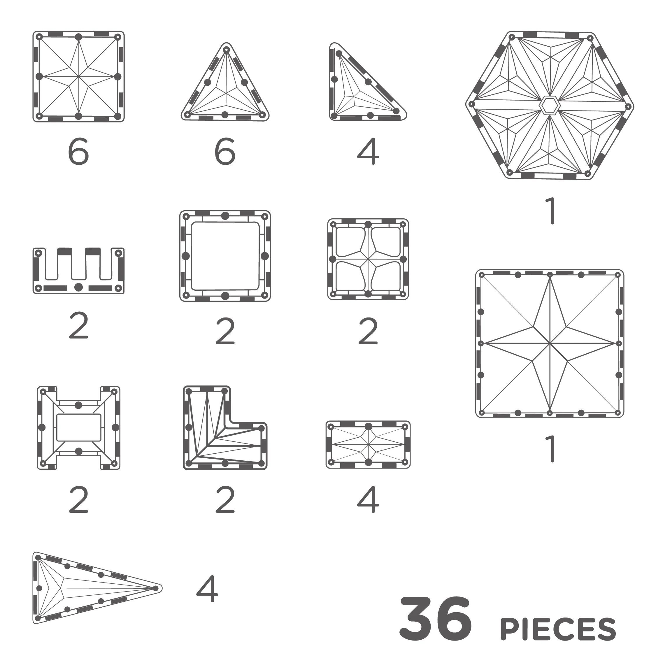 Petite Pack Pastel Magnetic Tiles 36 Pieces - Image 6