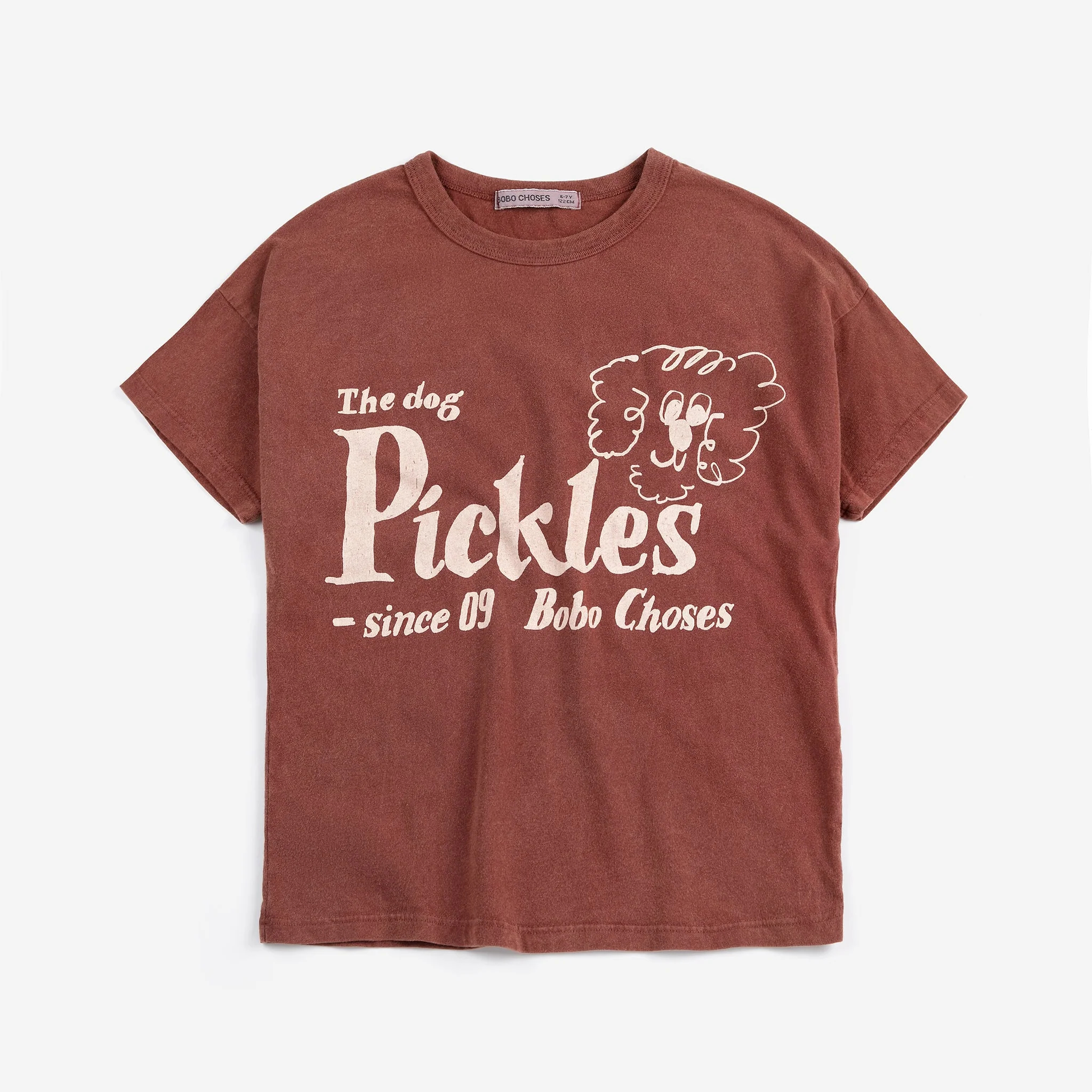 Pickles The Dog Cotton T-shirt (Brown) - Image 4