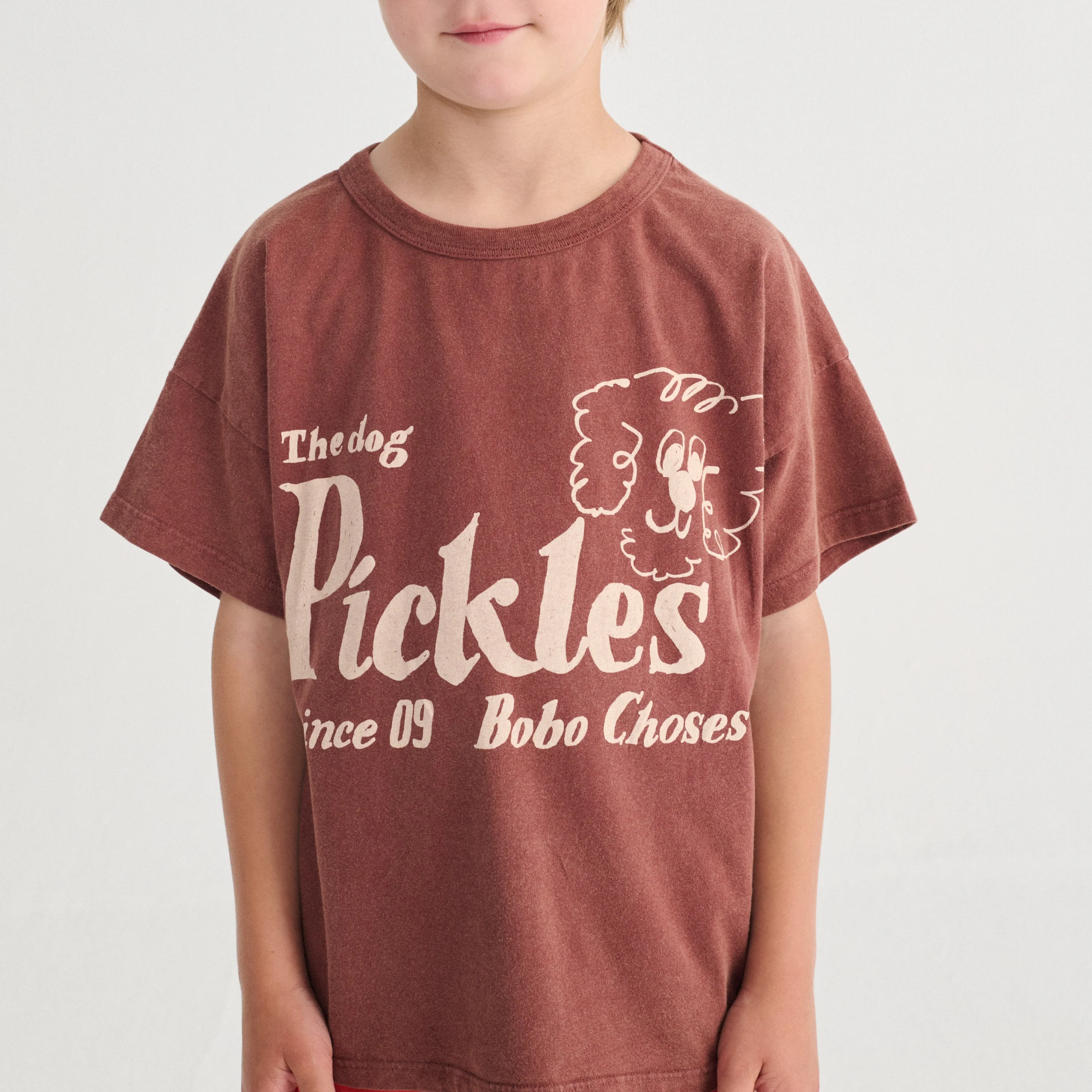 Pickles The Dog Cotton T-shirt (Brown) - Image 5