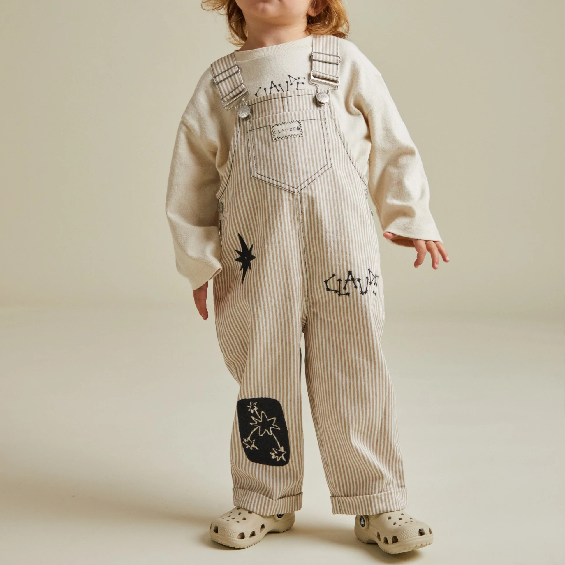 Piper Embroidered Space Stripe Dungarees - Image 6