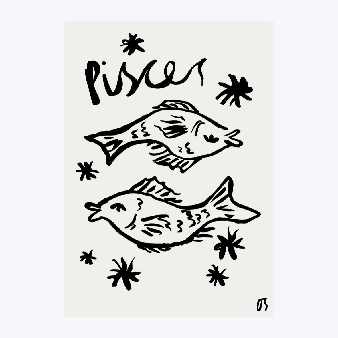 Pisces Star Sign Art Print - Image 2