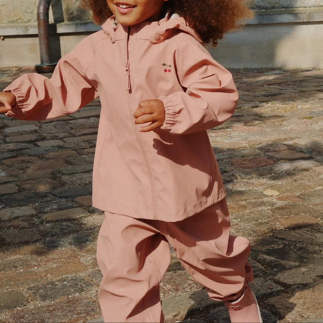 Plainy Rain Cherry Outdoor Jacket and Trouser Set (Cameo Pink) - Image 2