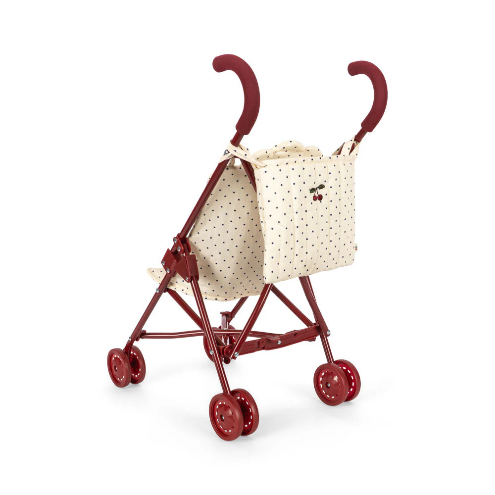 Polka Dot Cotton Quilted Dolls Stroller (Estate Dot) - Image 3