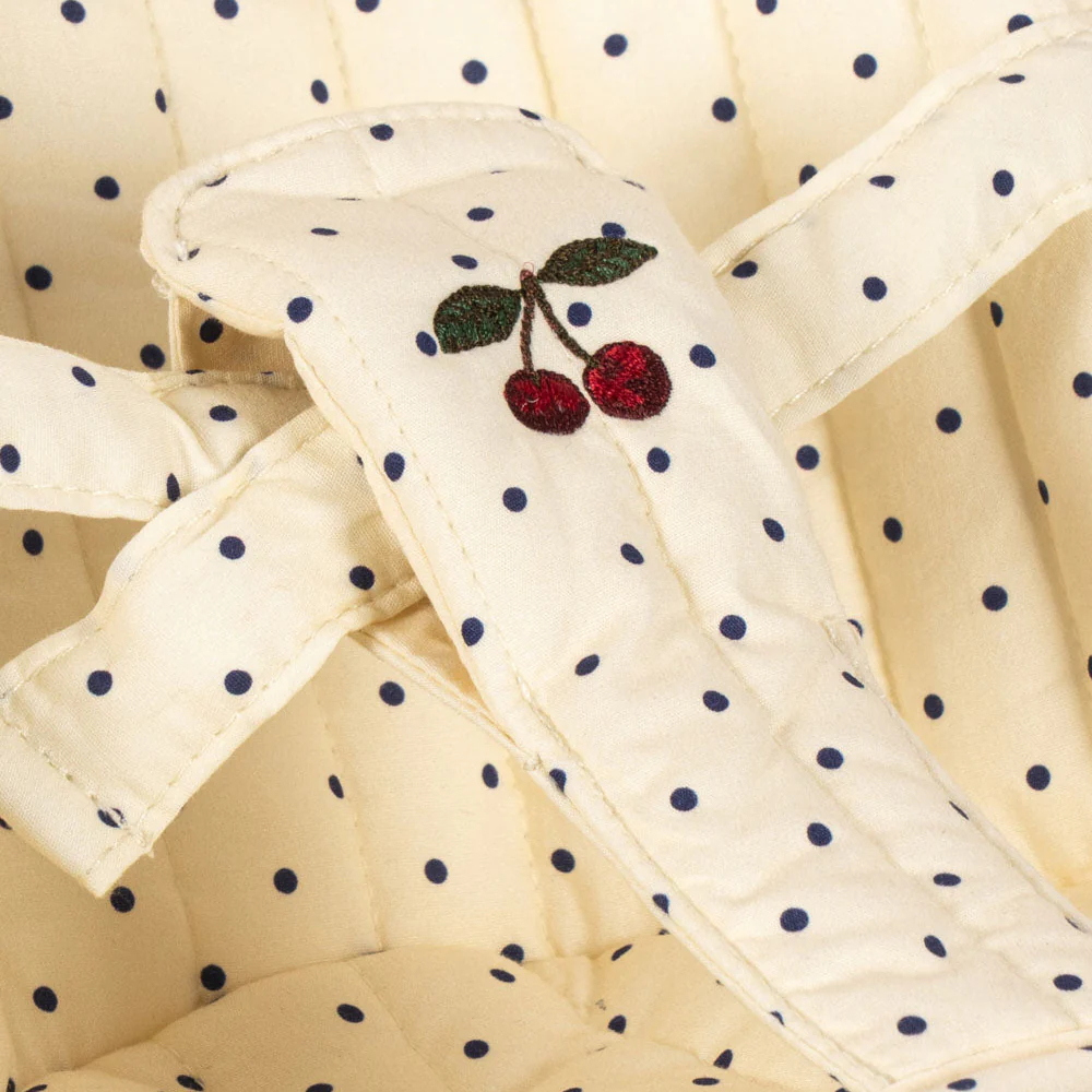 Polka Dot Cotton Quilted Dolls Stroller (Estate Dot) - Image 4