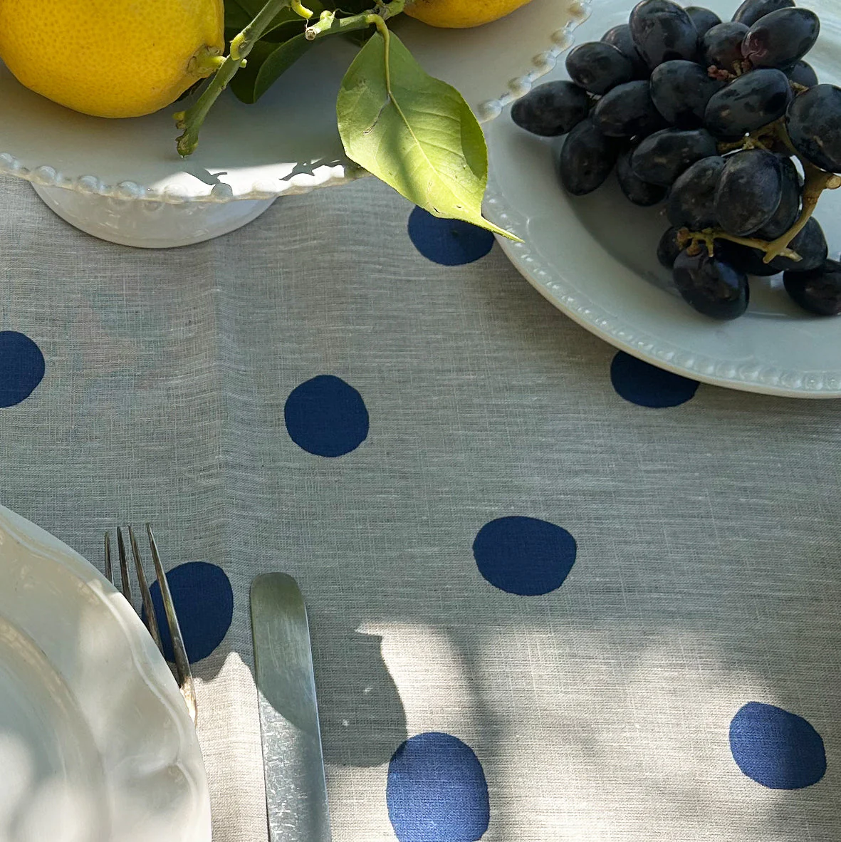 Polka Dot Linen Tablecloth - Image 4