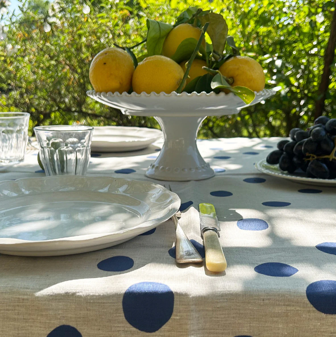 Polka Dot Linen Tablecloth - Image 5