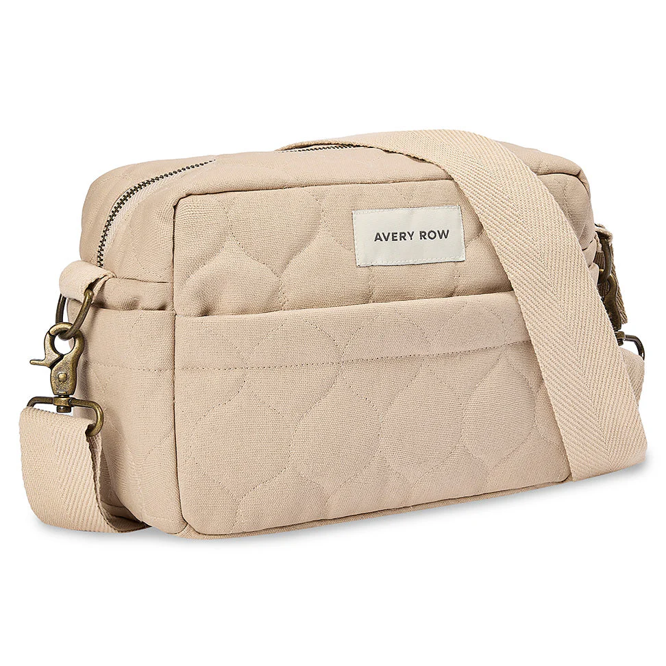 Quilted Cotton Pram Organiser Cross-Body Bag (Natural) - Image 3