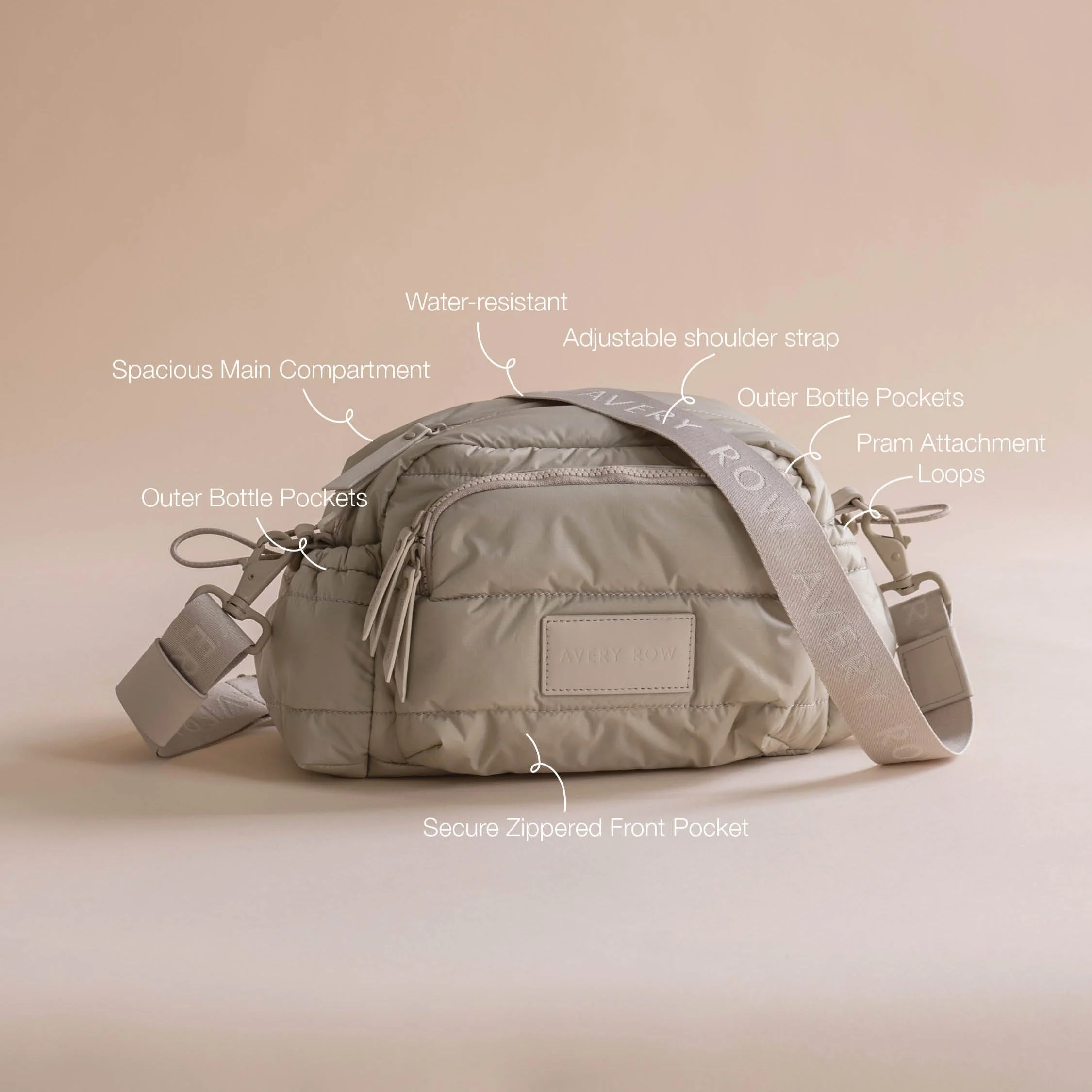 Pram Organiser Cross-Body Bag (Oyster) - Image 4