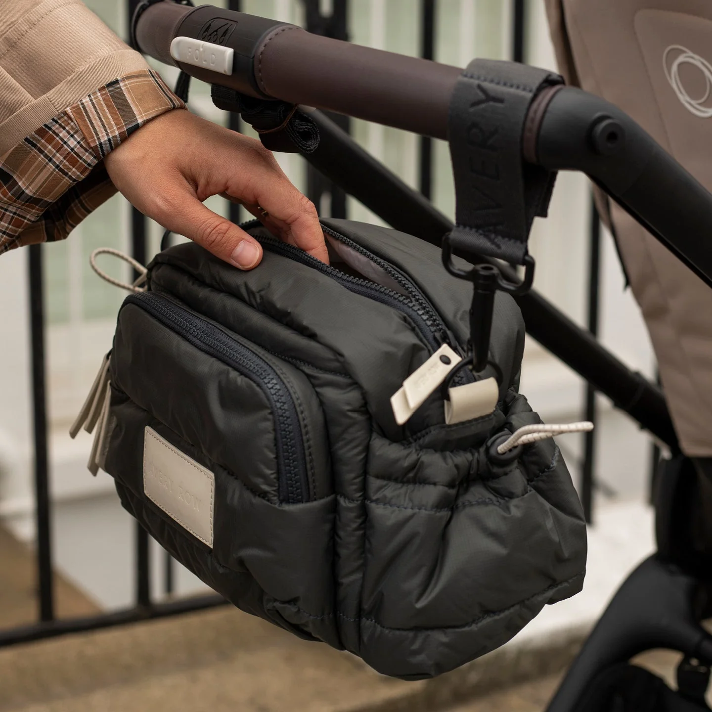 Pram Organiser Cross-Body Bag (Soft Black)