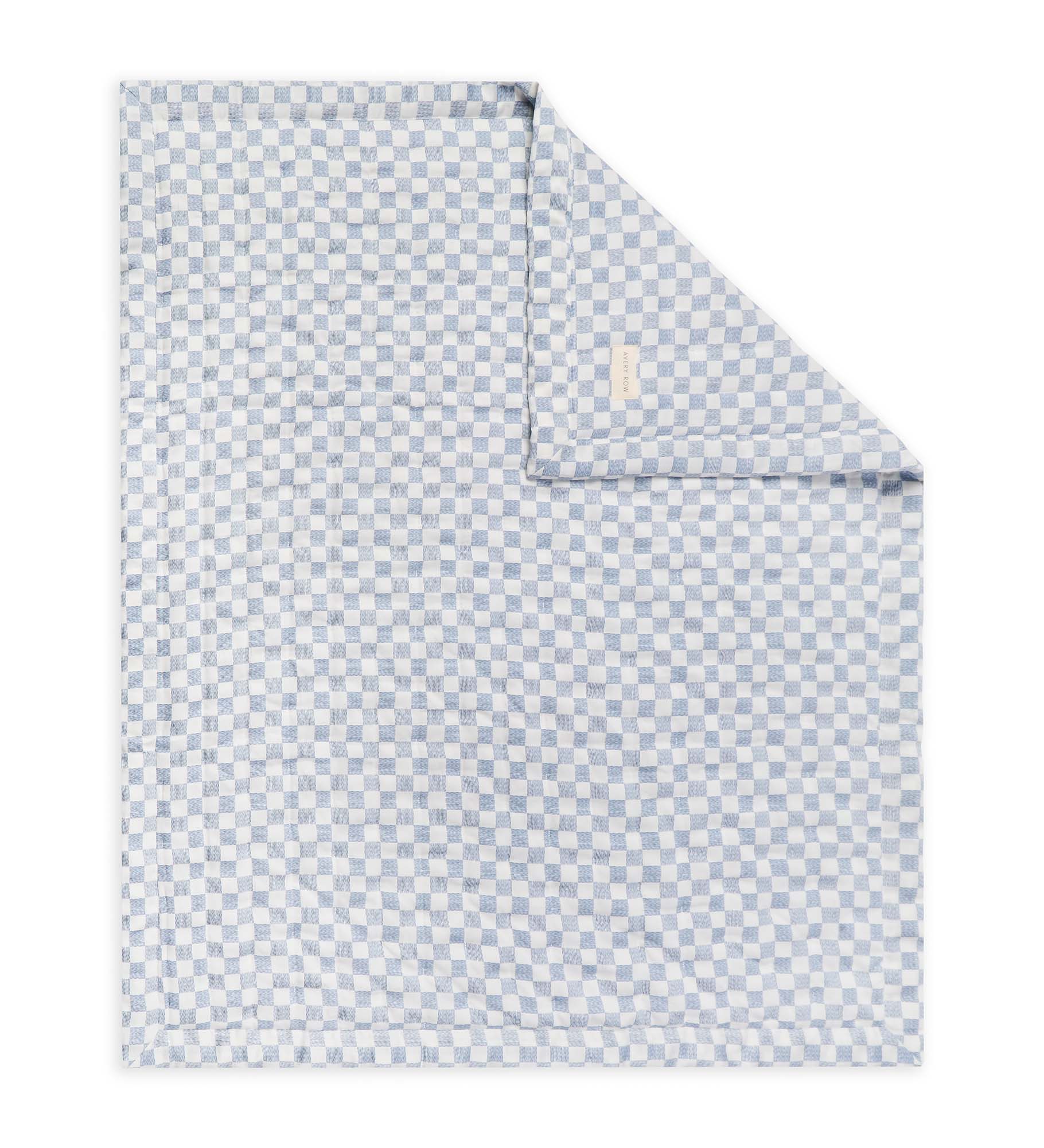 Woven Quilted Checkerboard Single & Cot Bedspread (Waves) - Image 2