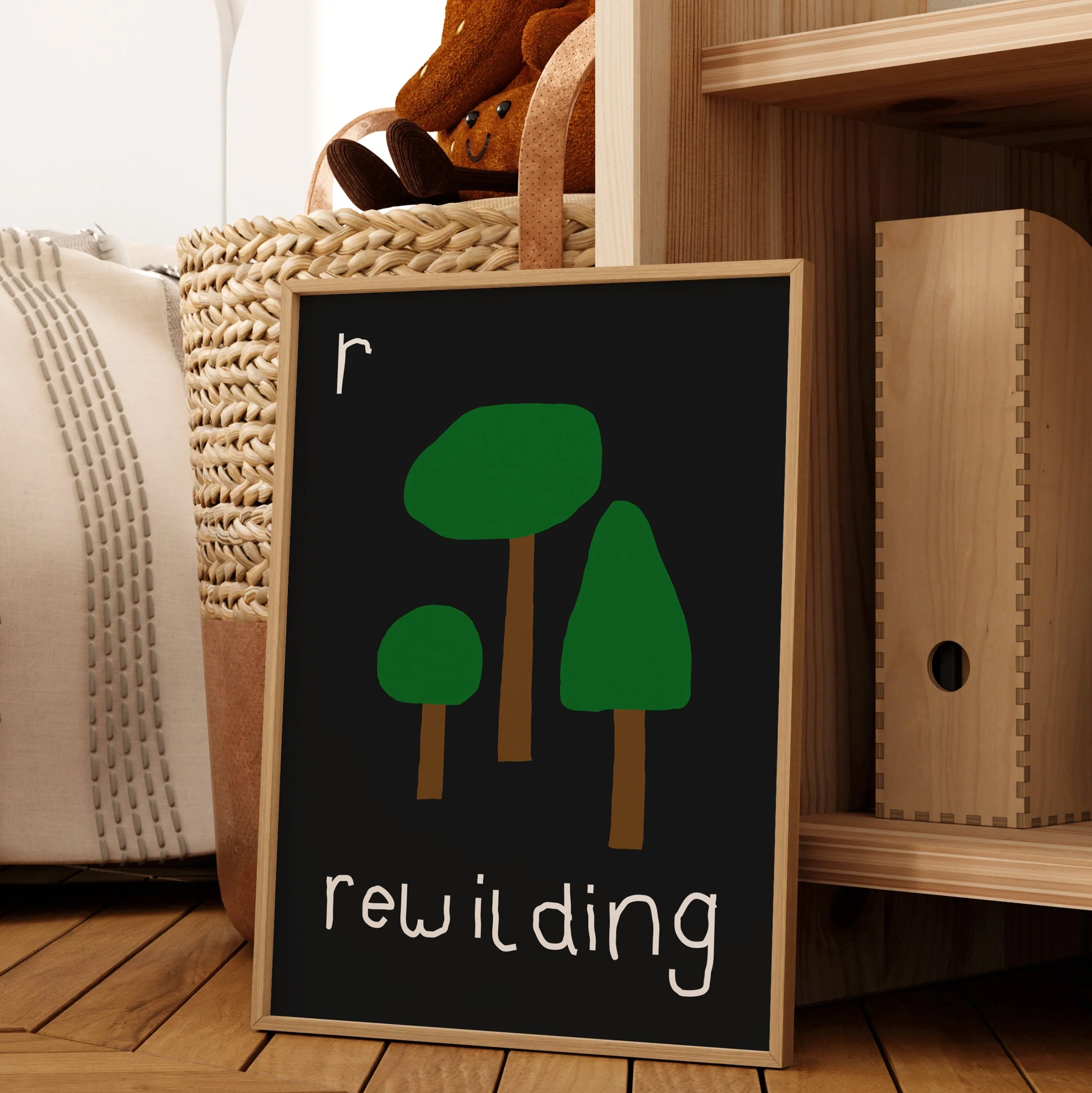 R for Rewilding- Alphabet Art Print - Image 2