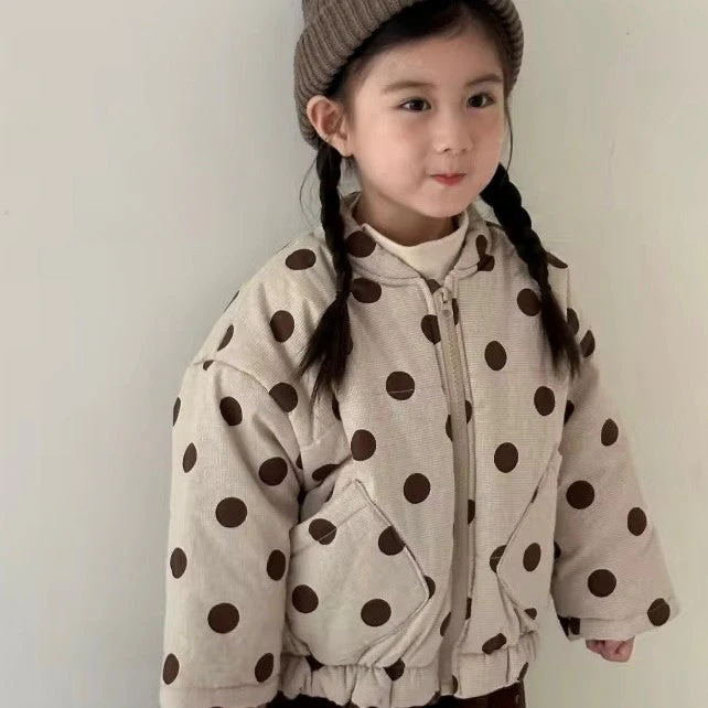 Raya Padded Polka Dot Bomber Jacket - Image 2