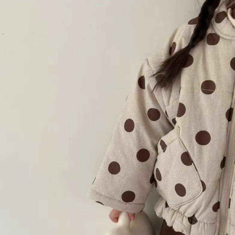 Raya Padded Polka Dot Bomber Jacket - Image 3