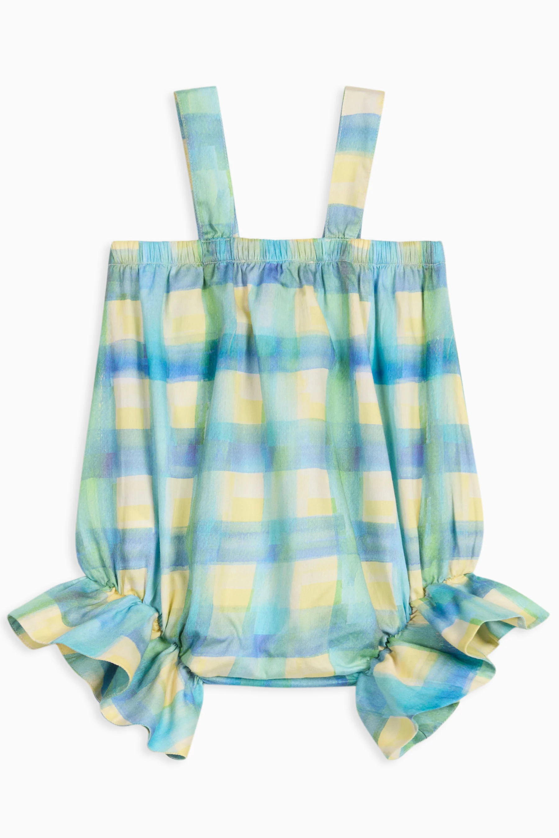 Regina Checked Cotton Jumpsuit Romper (Grid) - Image 5