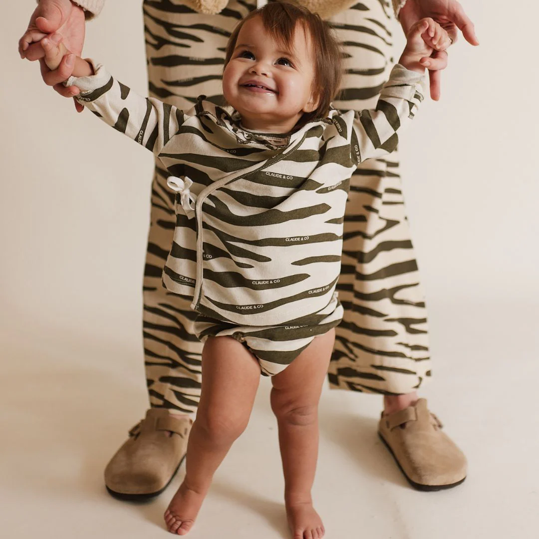 Remy Zebra Wrap Cardigan +Shorts + Bib Set - Image 4