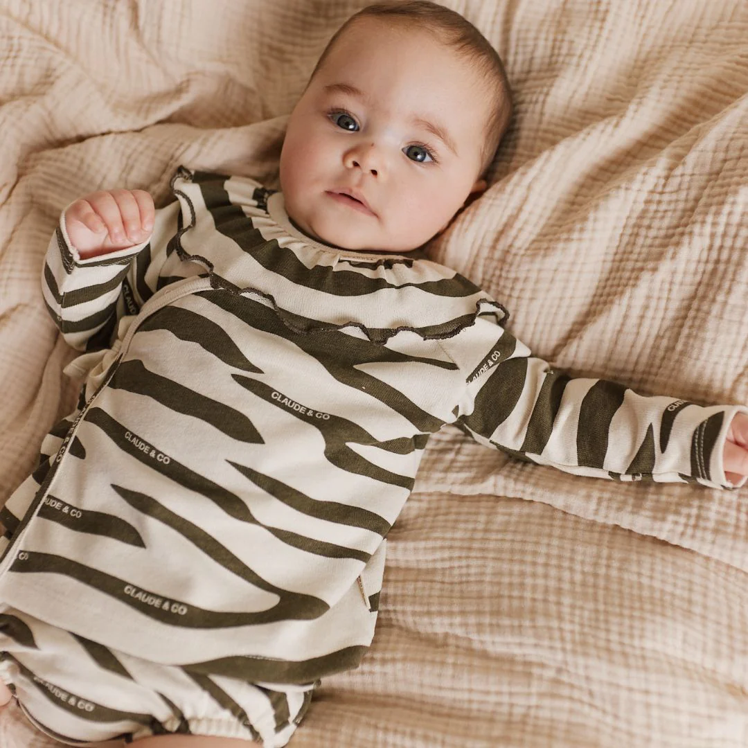 Remy Zebra Wrap Cardigan +Shorts + Bib Set - Image 5