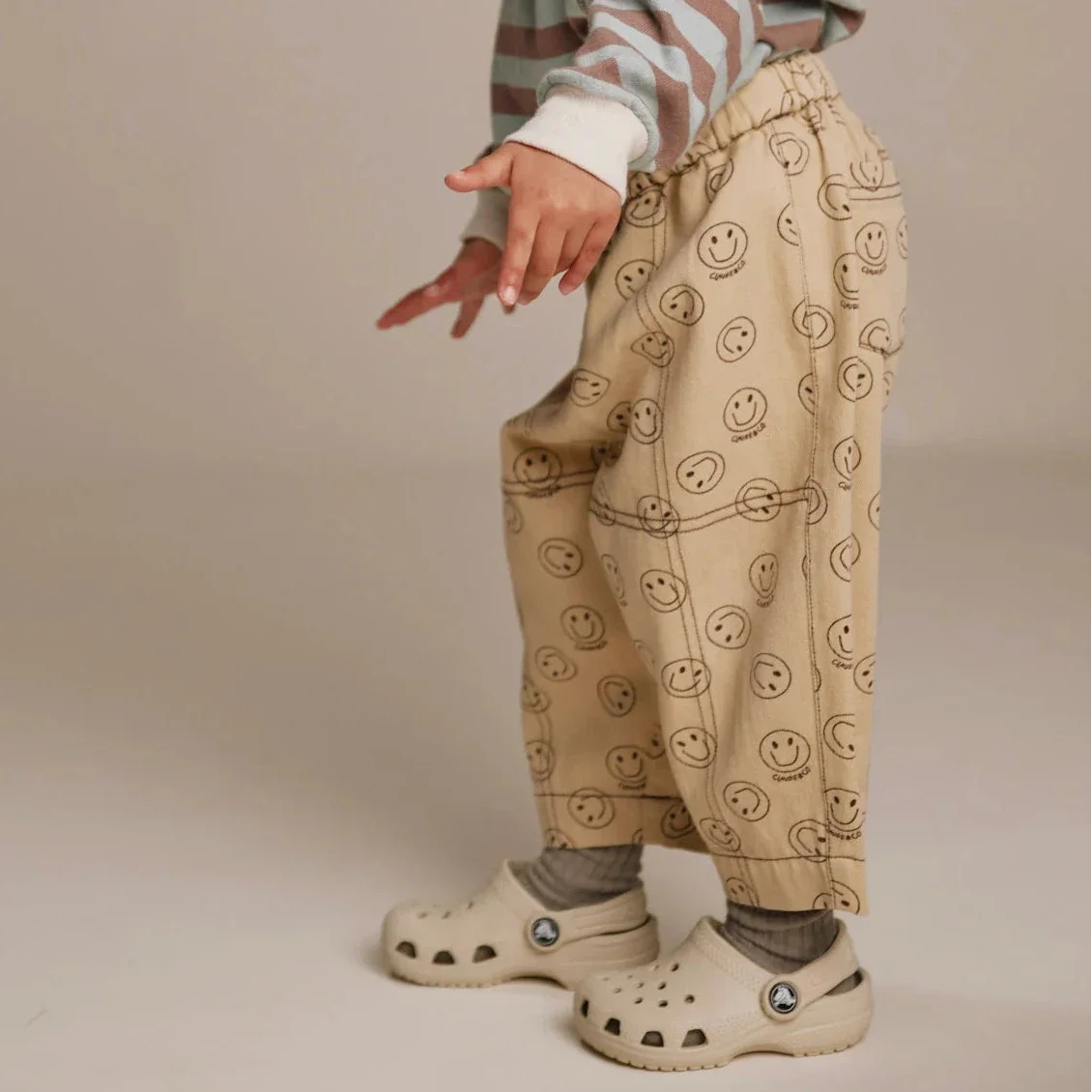 Rex Happy Face Print Cotton Trouser (Butter) - Image 3