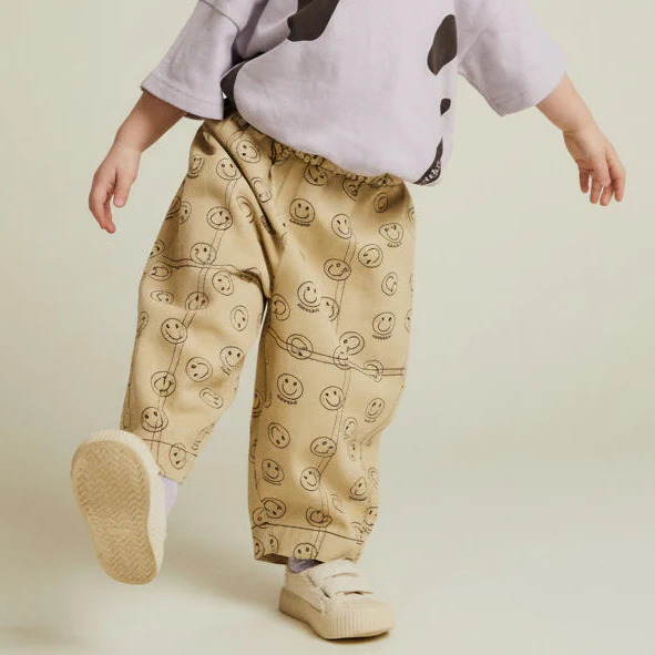 Rex Happy Face Print Cotton Trouser (Butter) - Image 4