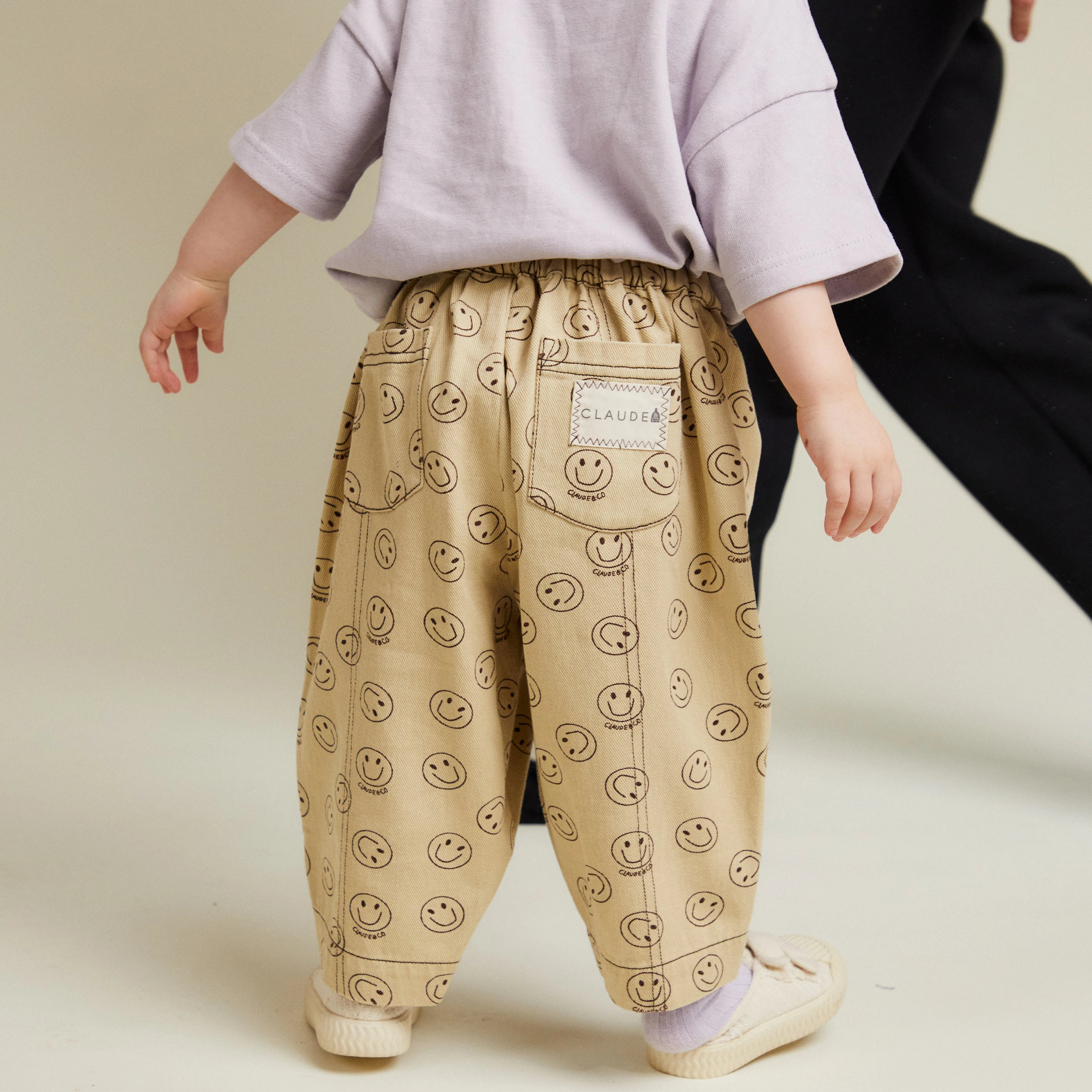 Rex Happy Face Print Cotton Trouser (Butter) - Image 5