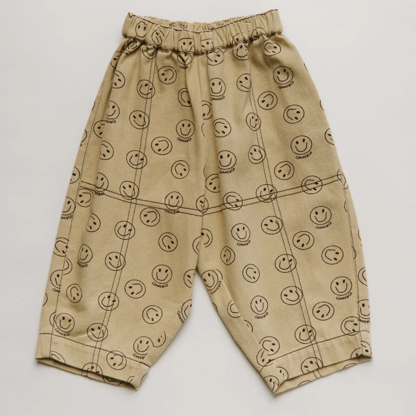 Rex Happy Face Print Cotton Trouser (Butter) - Image 6