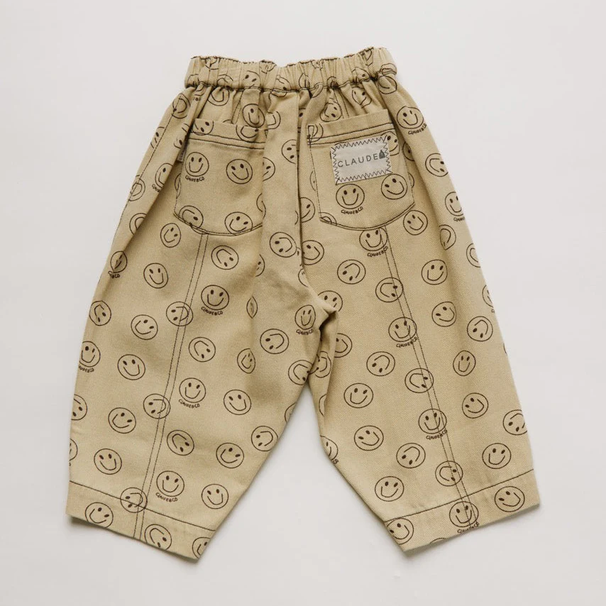 Rex Happy Face Print Cotton Trouser (Butter) - Image 7