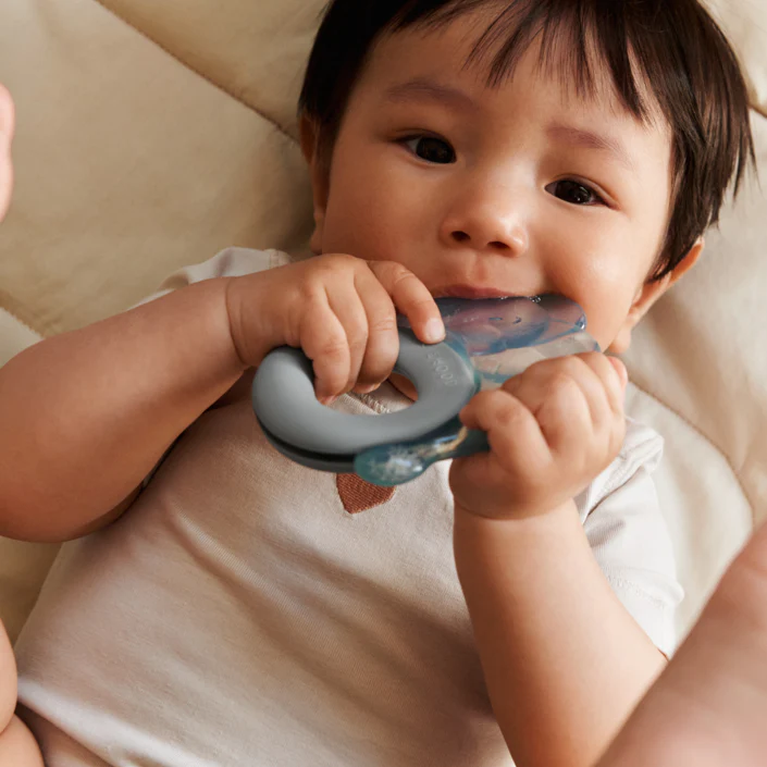 Rita Elephant Cooling Teether Set of 2 (Sandy/Dove Blue) - Image 2