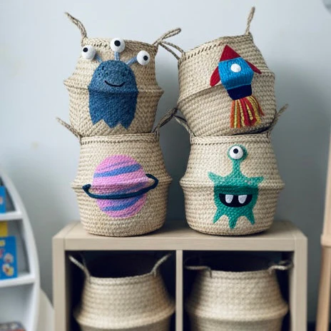 Rocket Handwoven Toy Storage Basket (Large) - Image 2