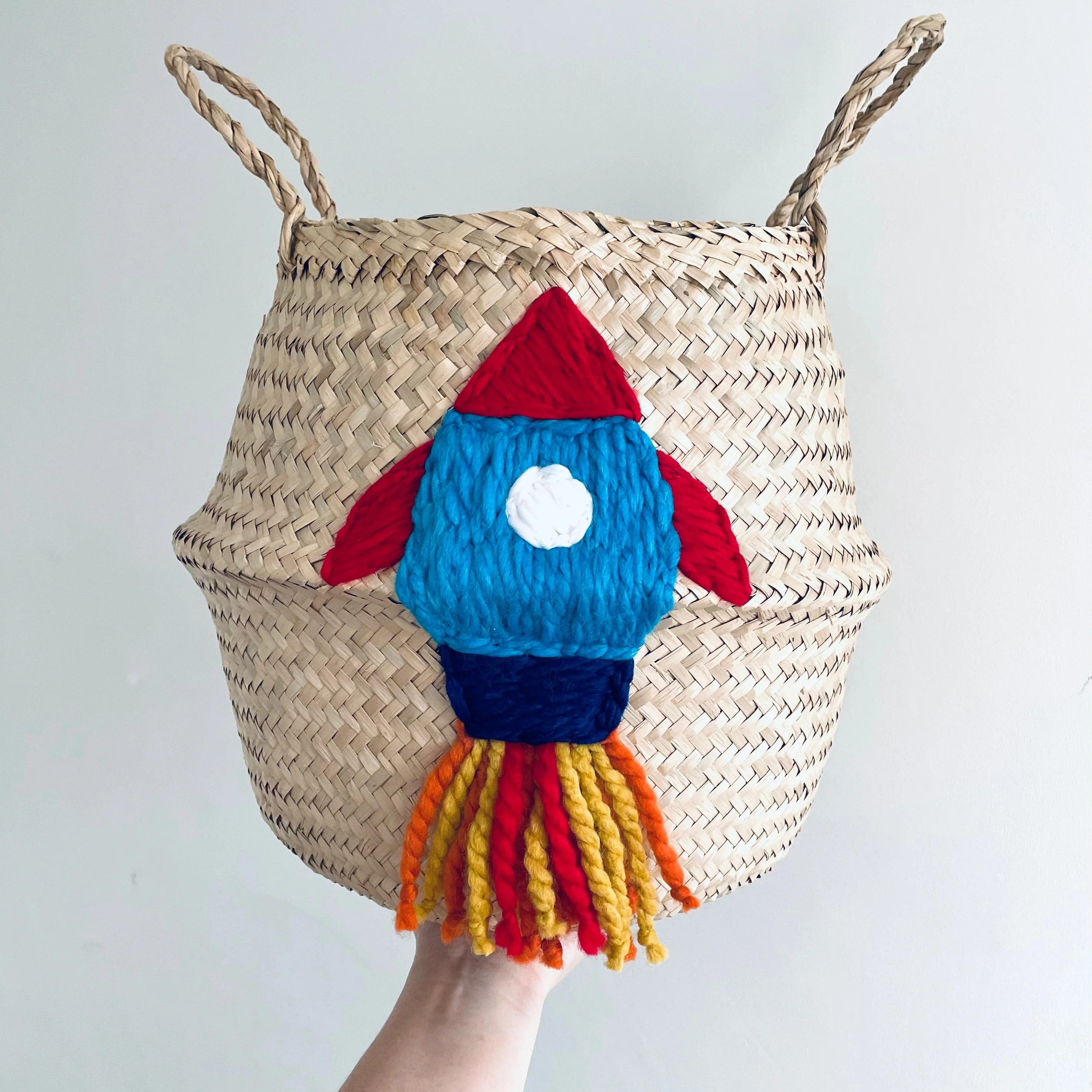 Rocket Handwoven Toy Storage Basket (Large) - Image 3