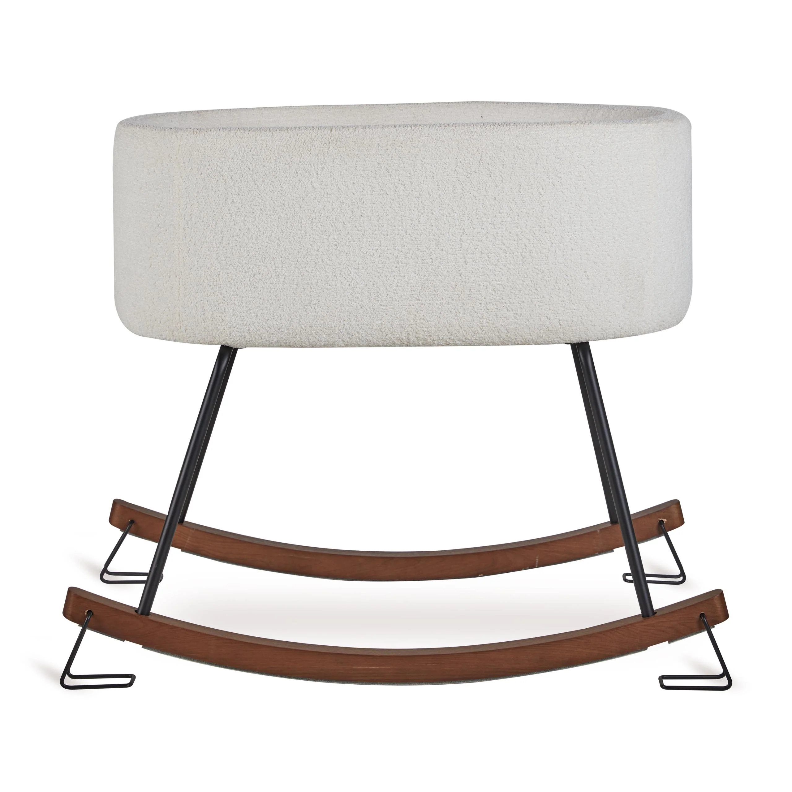 Rocking Cradle De Luxe Baby Crib (Boucle Cream) - Image 3