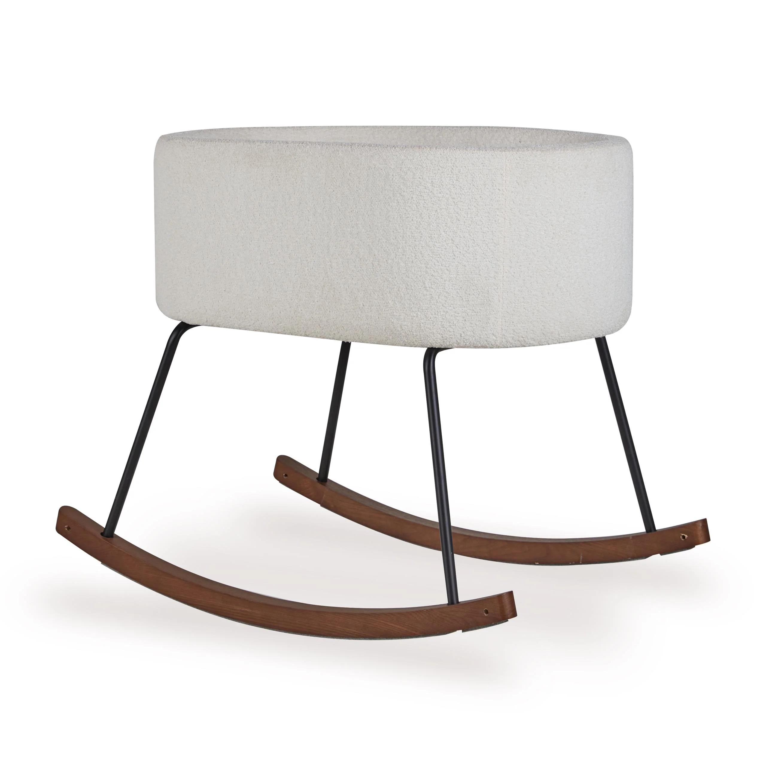 Rocking Cradle De Luxe Baby Crib (Boucle Cream) - Image 4