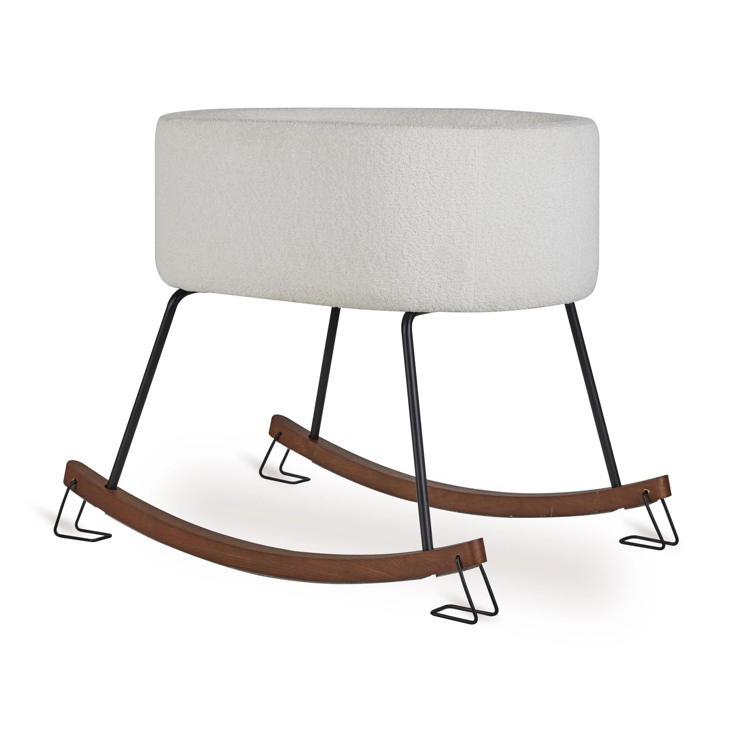 Rocking Cradle De Luxe Baby Crib (Boucle Cream) - Image 5