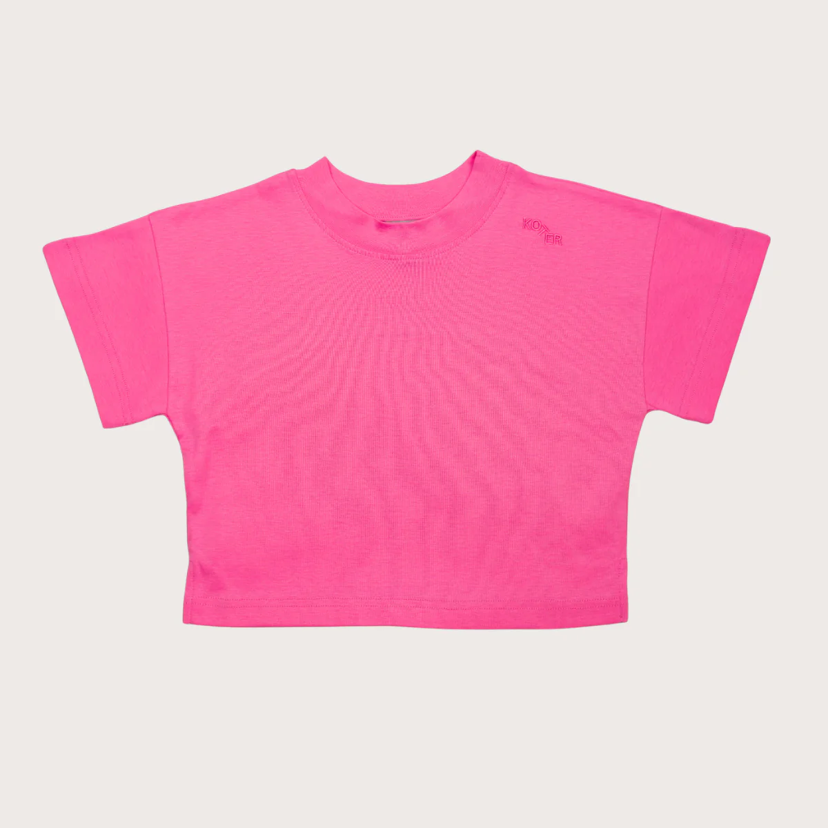 Rory Oversized Boxy Cotton Tee (Shocking Pink)
