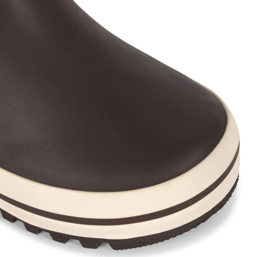 Roi Lemon Thermo Lined Welly Rain Boots (Chocolate Brown) - Image 5