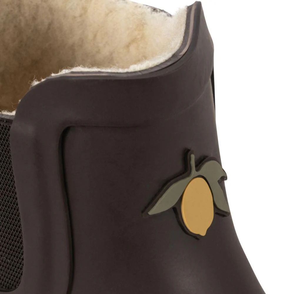 Roi Lemon Thermo Lined Welly Rain Boots (Chocolate Brown) - Image 6