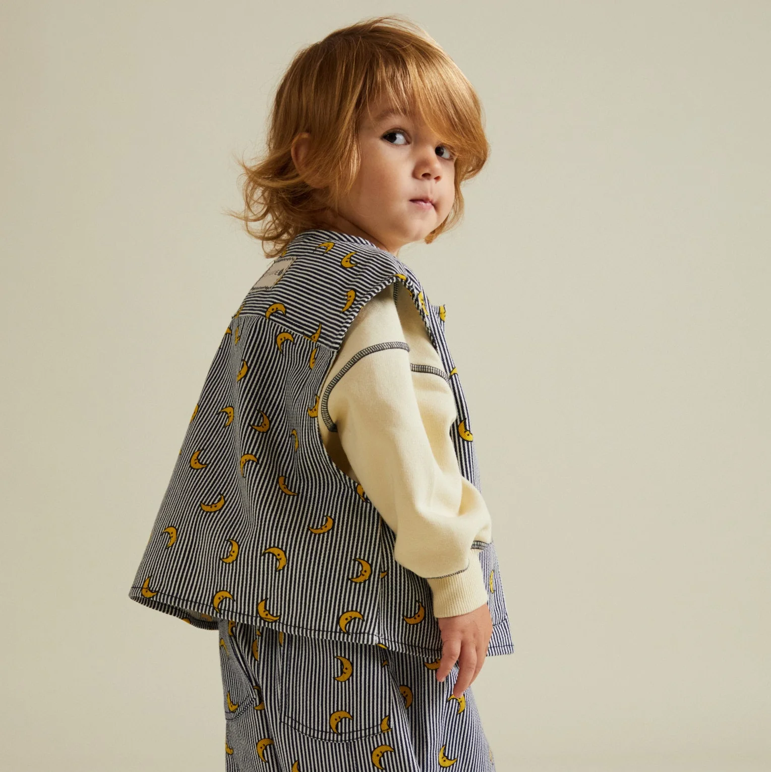 Rumi Stripe Moon Print Gilet - Image 3