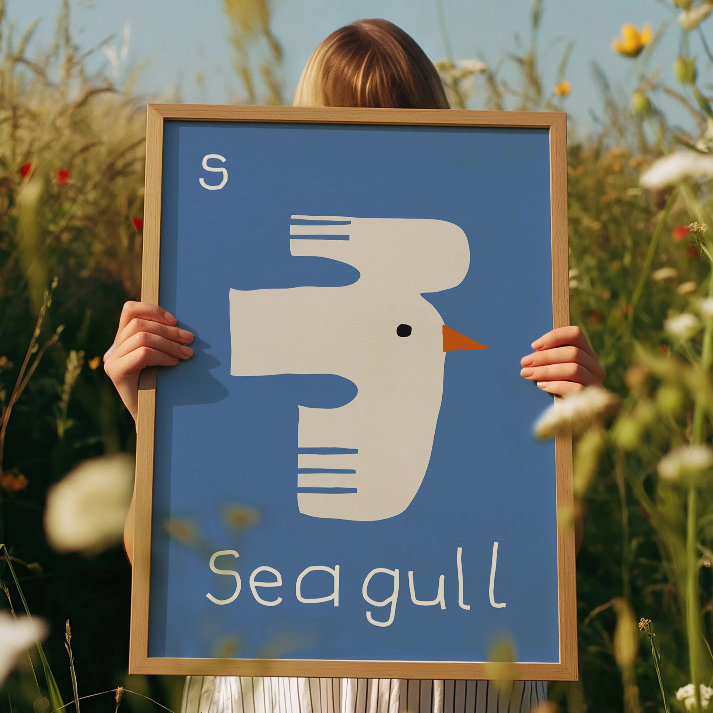 S for SEAGULL-Alphabet Art Print