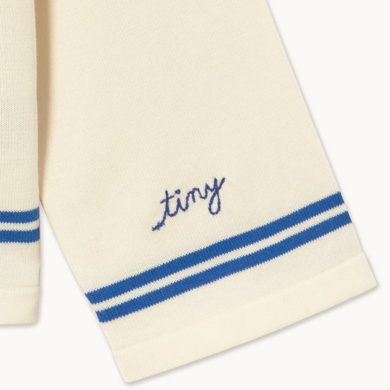 Sailor Collar Striped Cotton Cardigan (Off-White) - Image 6