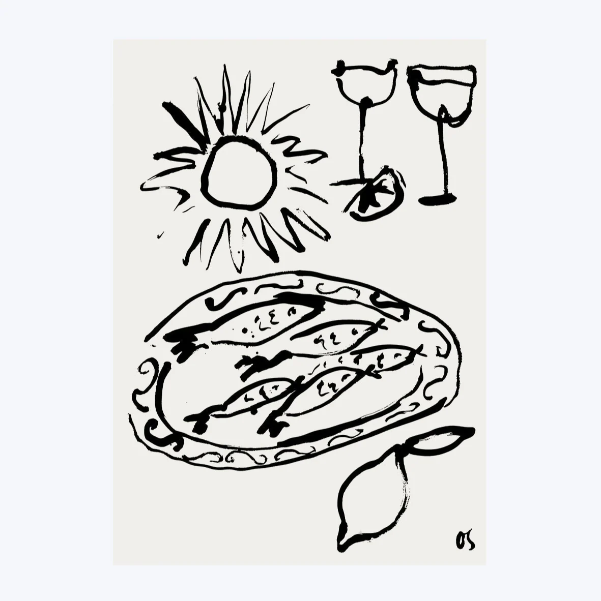 Sardines and Wine Art Print - Image 4
