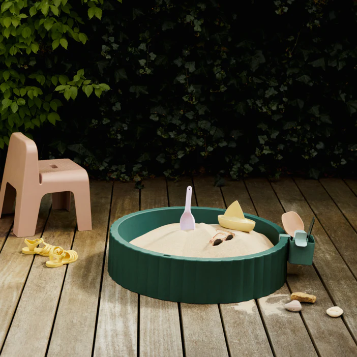 Saul Sandpit with Protective Lid (Garden Green/Sandy) - Image 6