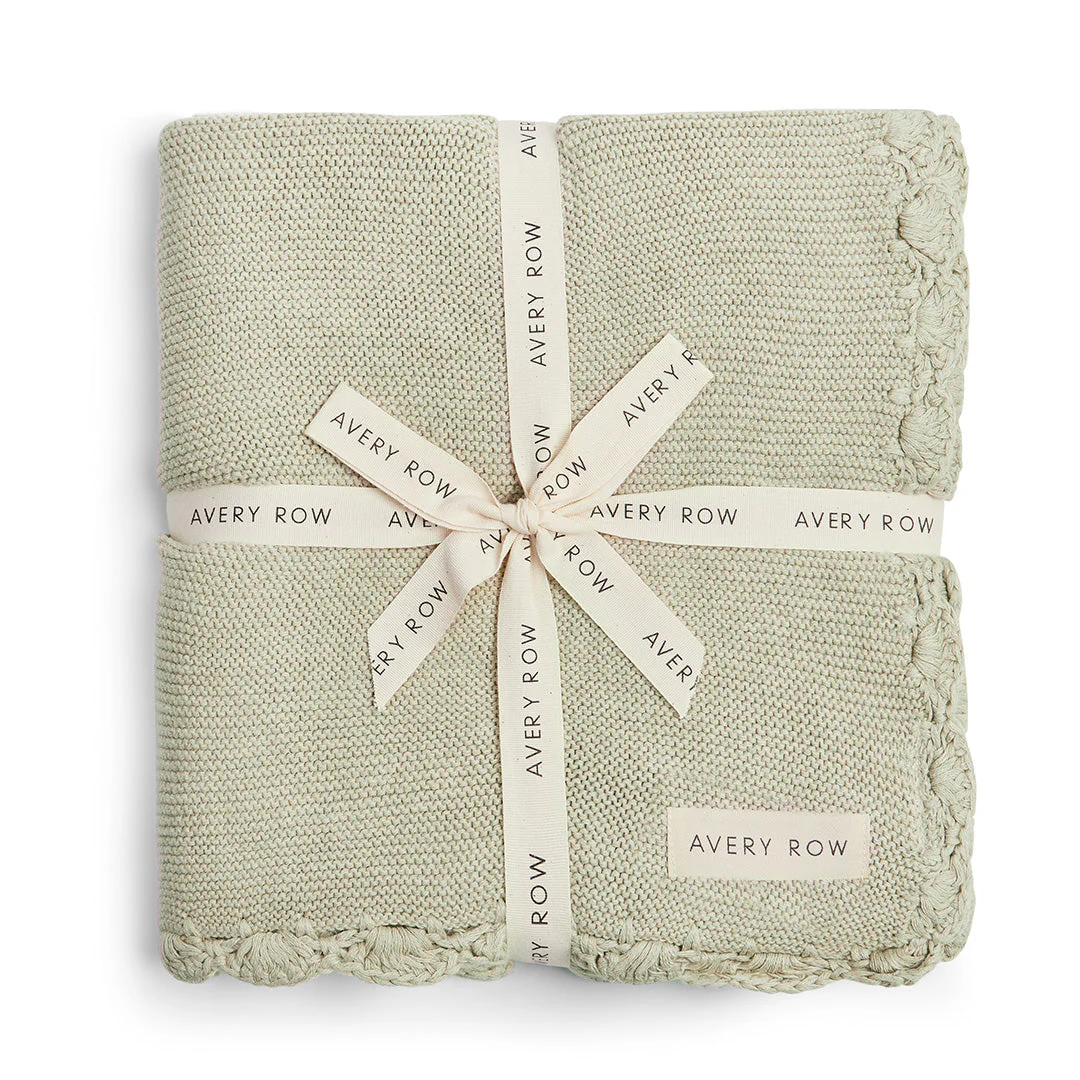 Scallop Organic Cotton Knit Blanket (Willow) - Image 2