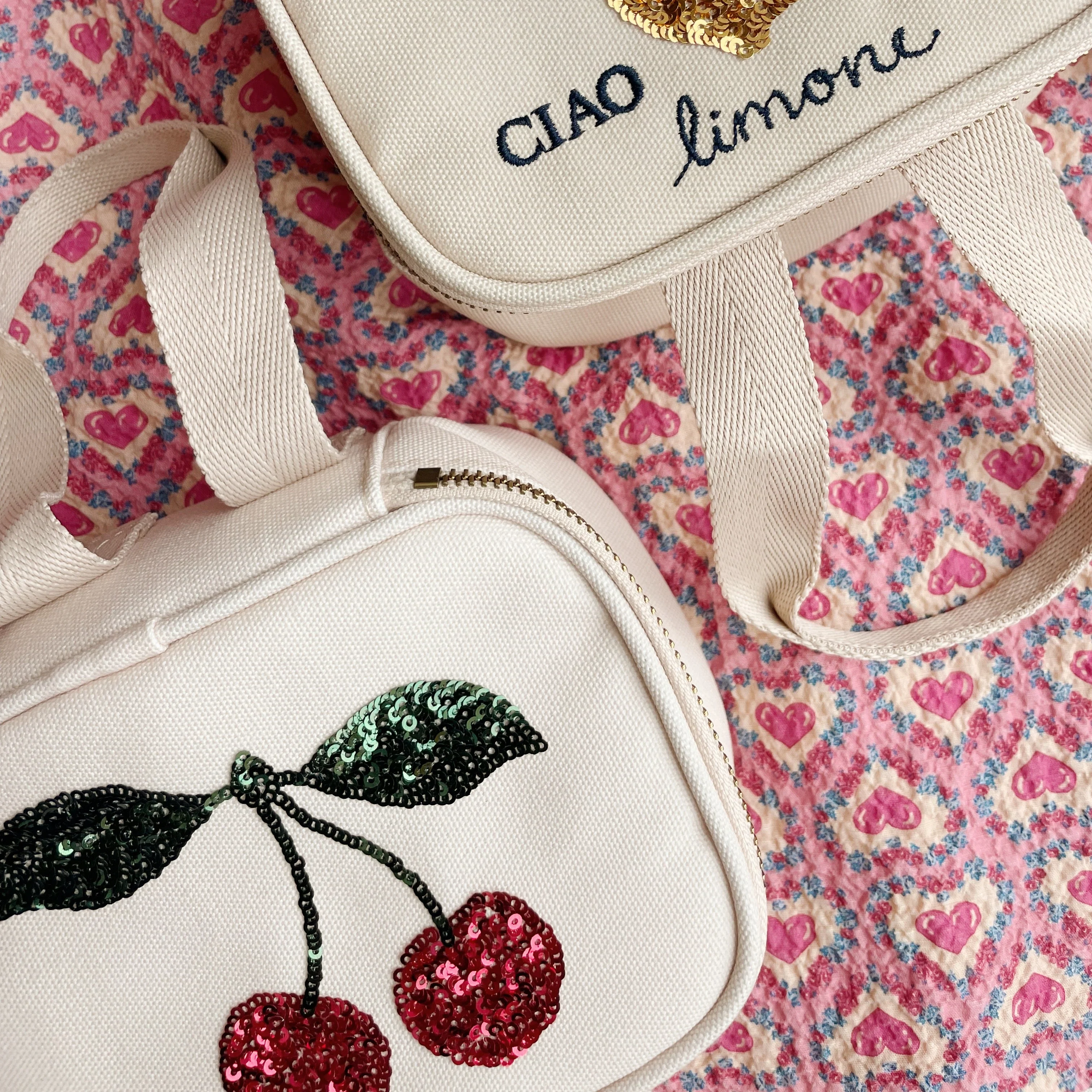 Sequinned Cherry Print Mini Thermo Lunch Bag - Image 2
