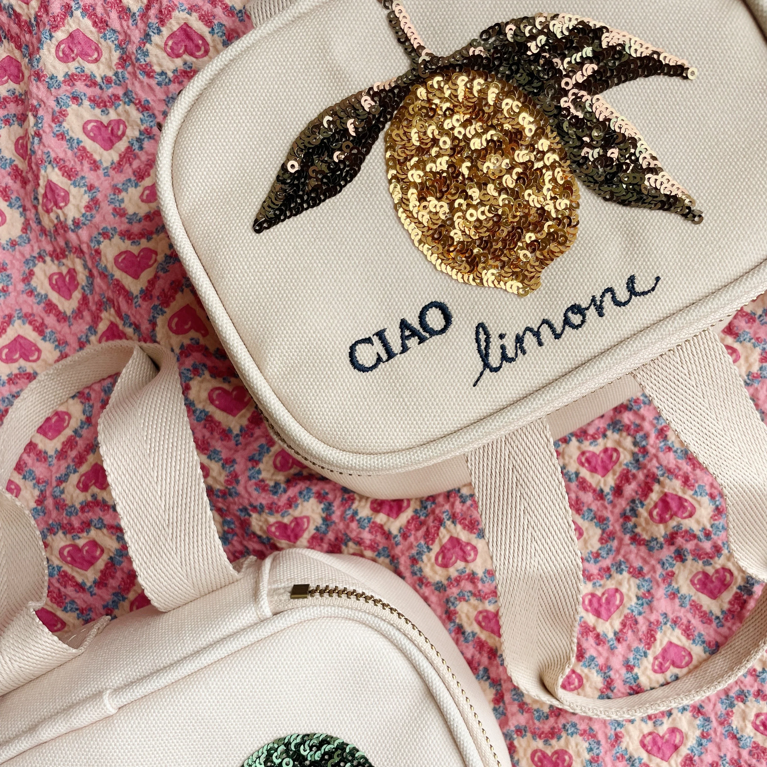 Sequinned Lemon Print Mini Thermo Lunch Bag - Image 2
