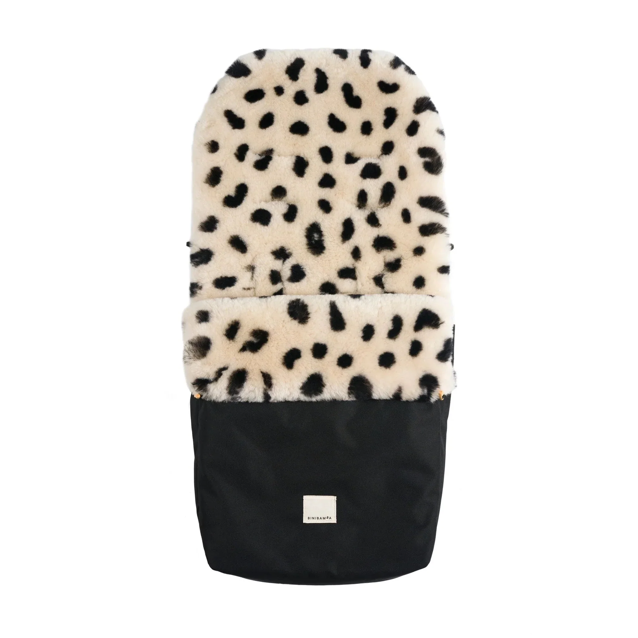 Sheepskin Universal Fixed Harness Buggy Puffmuff (Noir + Leopard) - Image 3